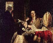 John callcott horsley,R.A. St. Valentine's Day oil painting on canvas